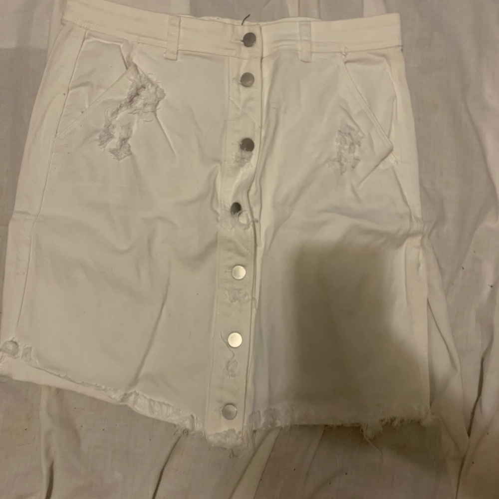 white jean skirt
